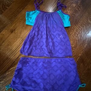 bcg Bikini Swimsuit Purple & Green Size 12